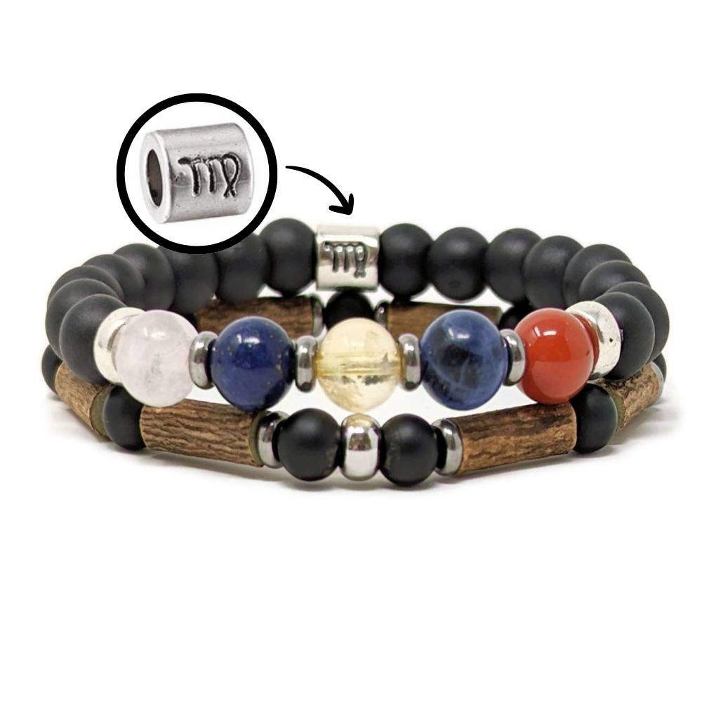 H06 | Duo de bracelets VIERGE 8 mm noir