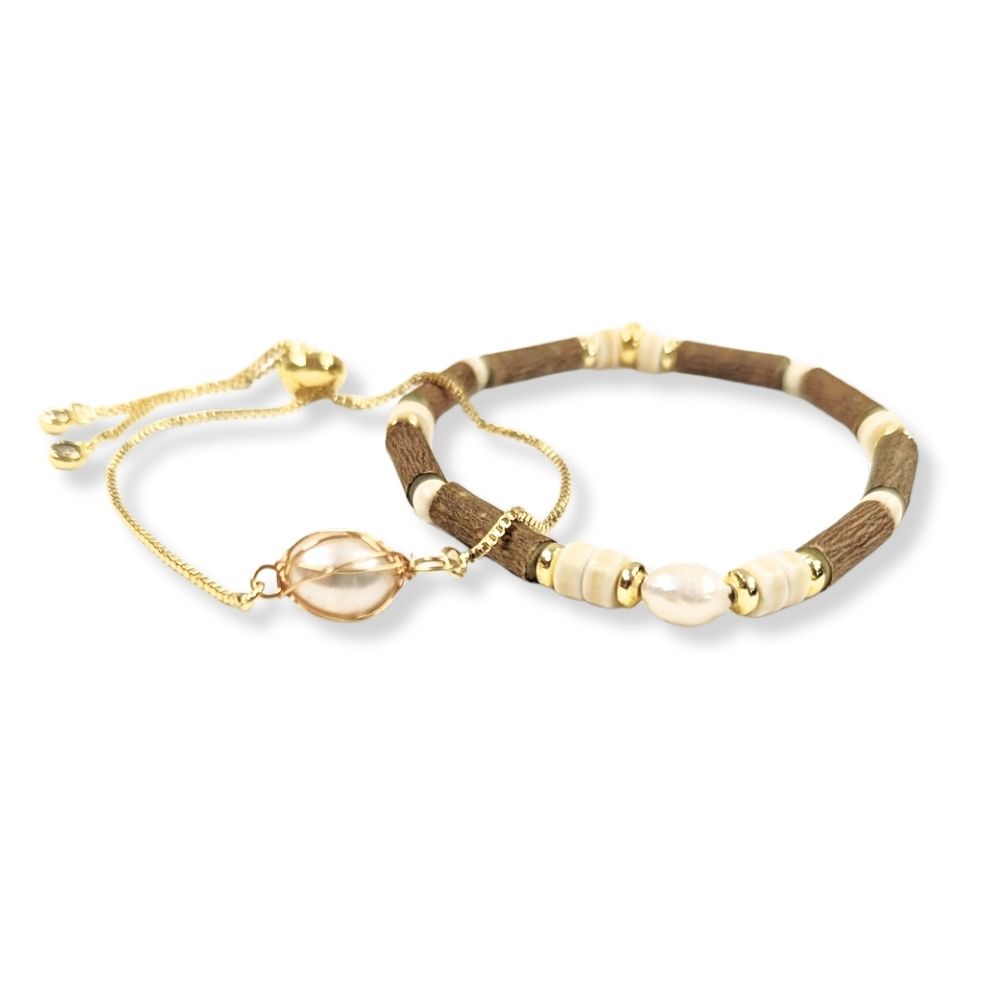 *LAST CHANCE* X20 | Freshwater Pearl Golden Bracelets