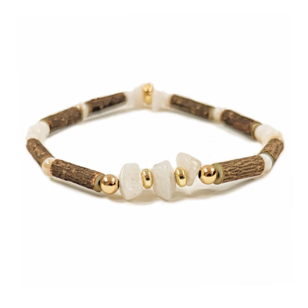 *LAST CHANCE* X24 | Moonstone Chip Golden Bracelets