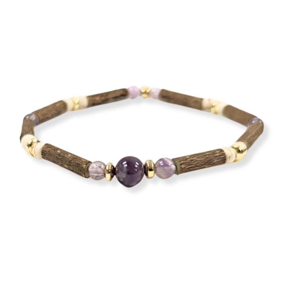 *LAST CHANCE* X25 | Amethyst Chip Golden Bracelets