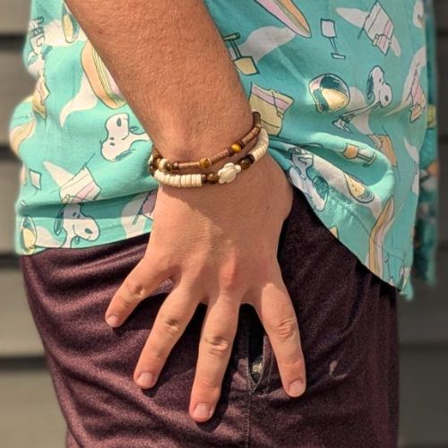 X29 | Tiger Eye & Beige Turtle Bracelets
