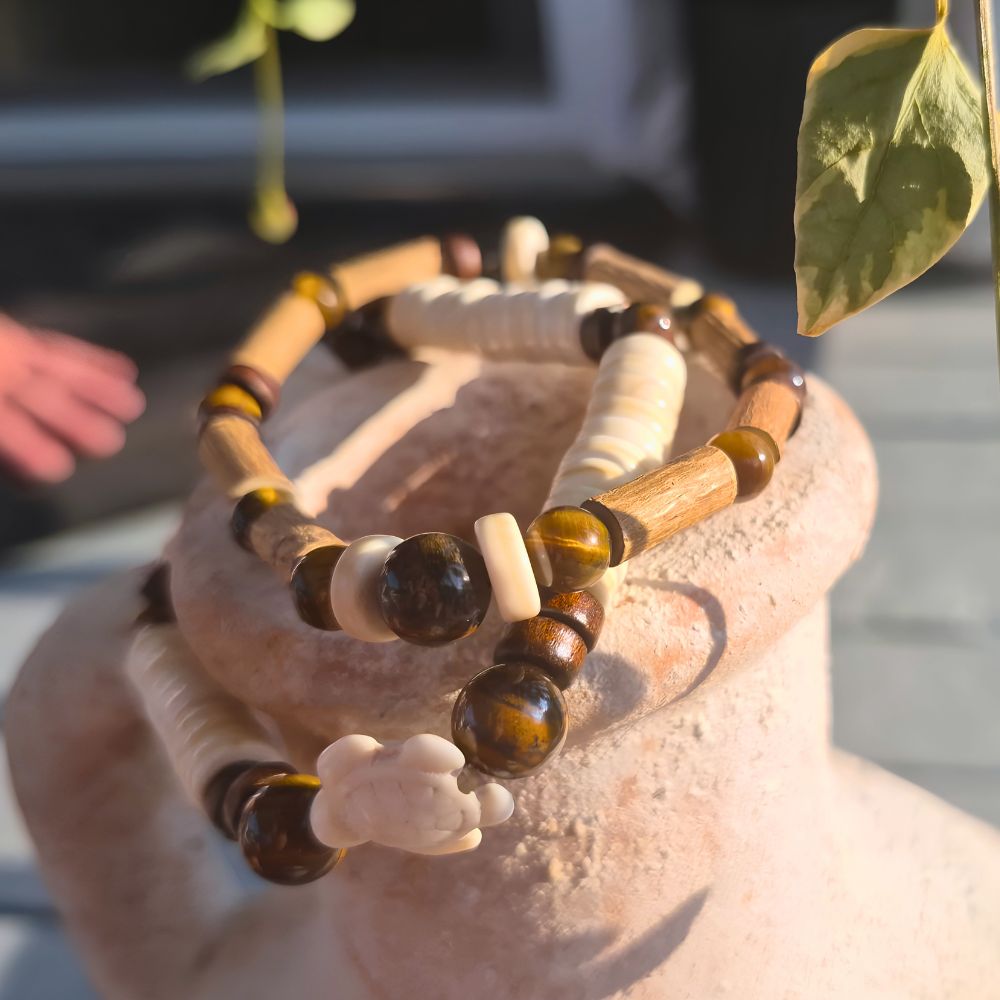 X29 | Bracelets tortue beige et œil de tigre