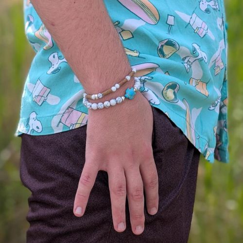 X31 | Howlite & Turquoise Turtle Bracelet