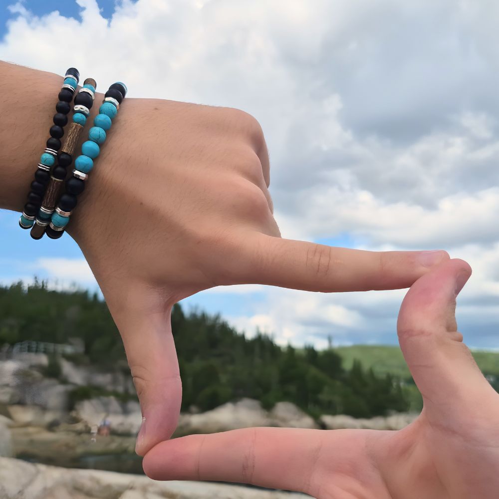 X33 | Trio de bracelets turquoise et noir