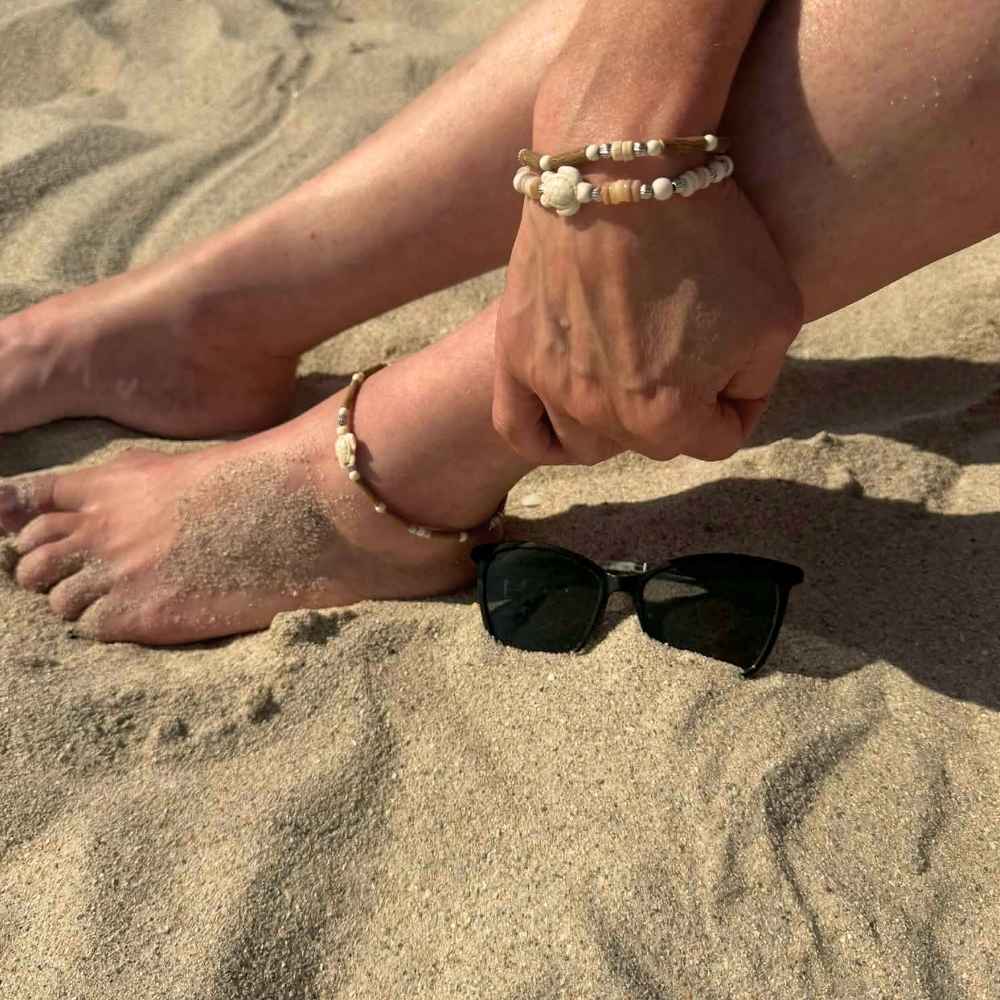 X36 | Bracelets avec tortue de mer howlite argent