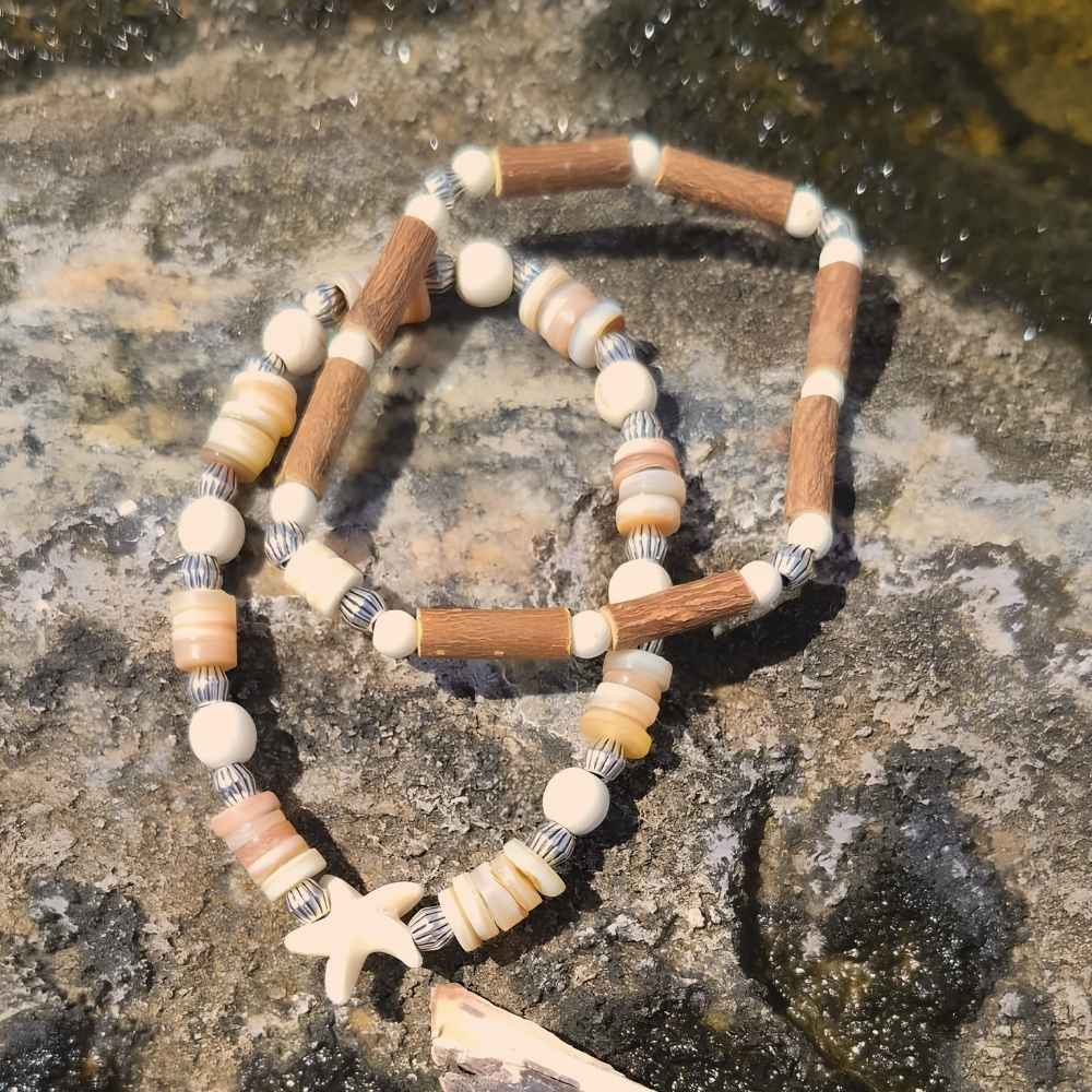 X37 | Bracelets avec étoile de mer howlite argent
