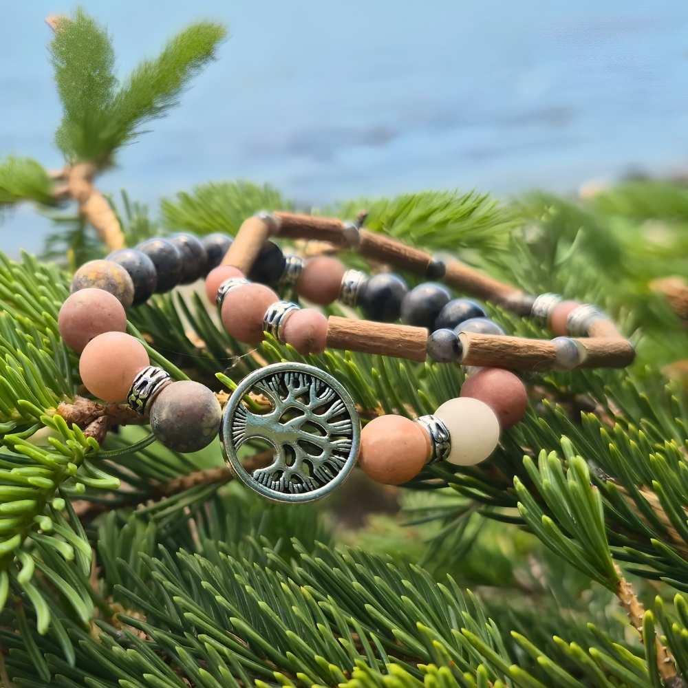 X43 | Bracelets diffuseurs jaspe sesame et labradorite