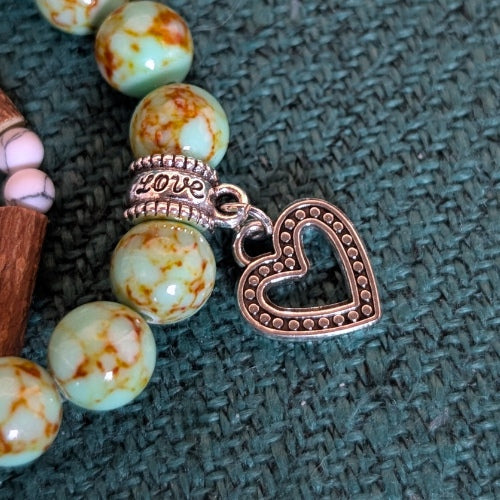 X45 | Turquoise & White Howlite Heart Bracelets
