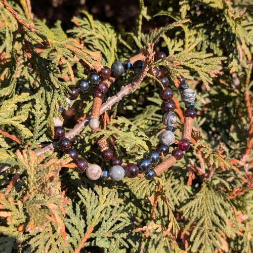 X51 | Garnet, Netstone Jasper & Hematite Bracelets