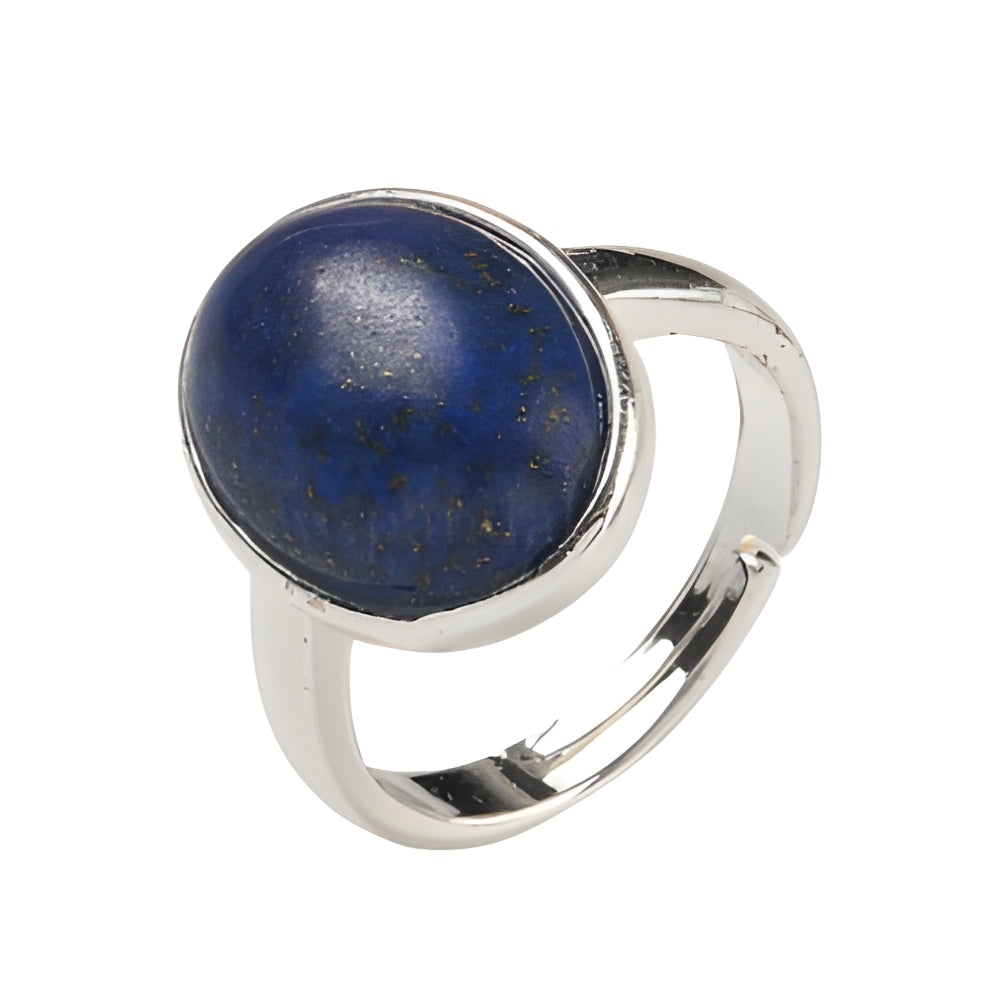 XX26 | Anneaux réglables ovales en lapis-lazuli naturel