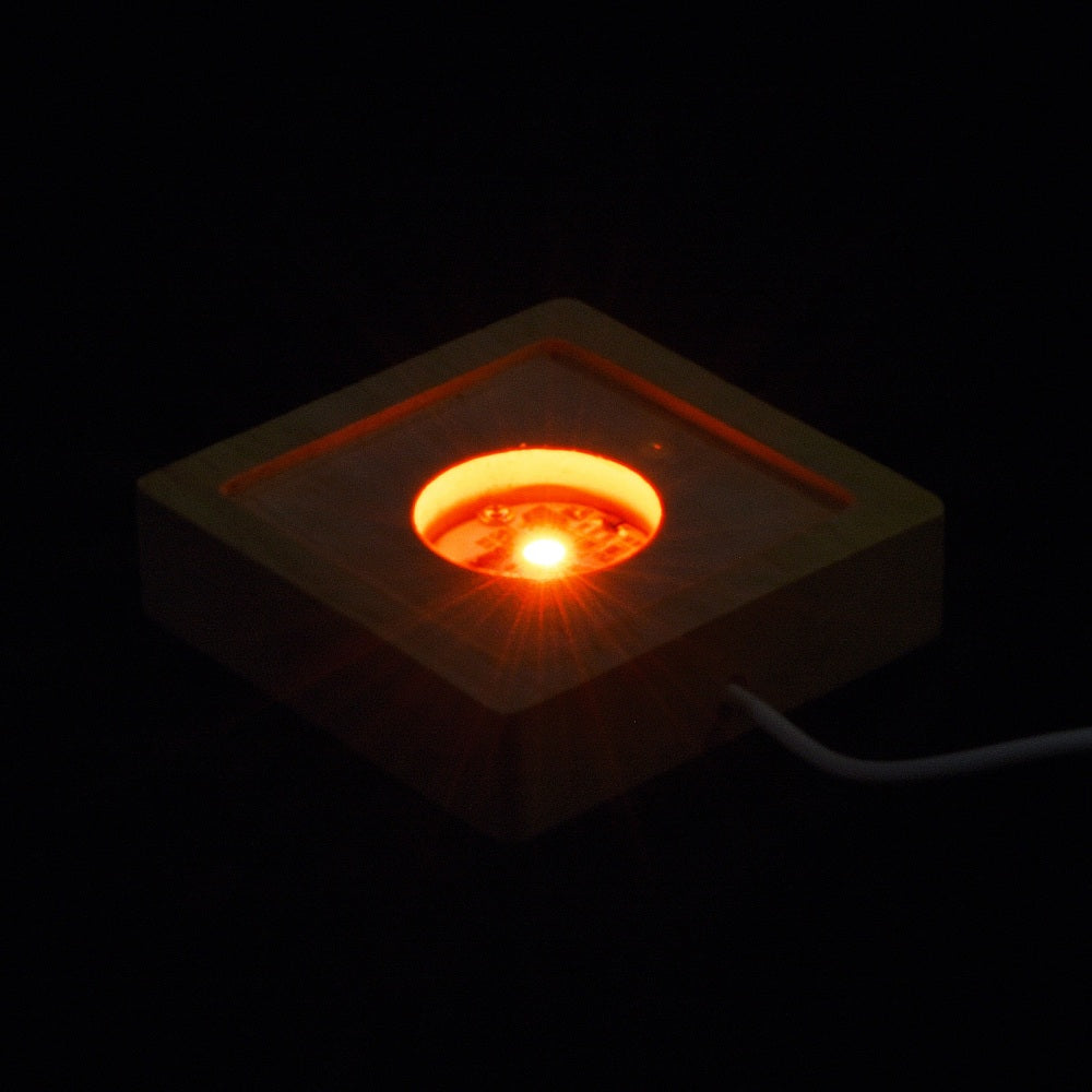 P-USB | Base lumineuse DEL en bois à chargement USB