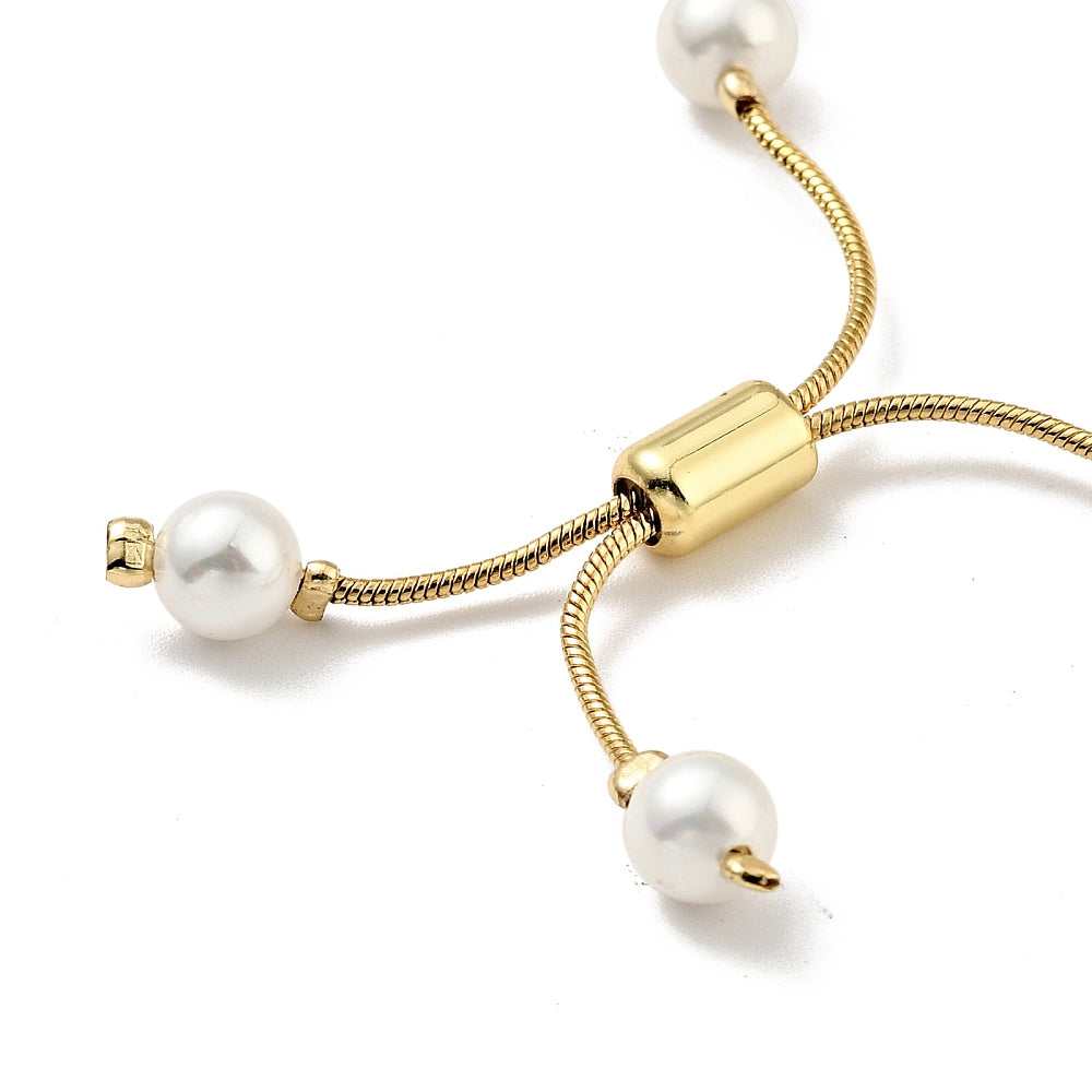 XX04 | Bracelet doré à glissière avec perles rondes