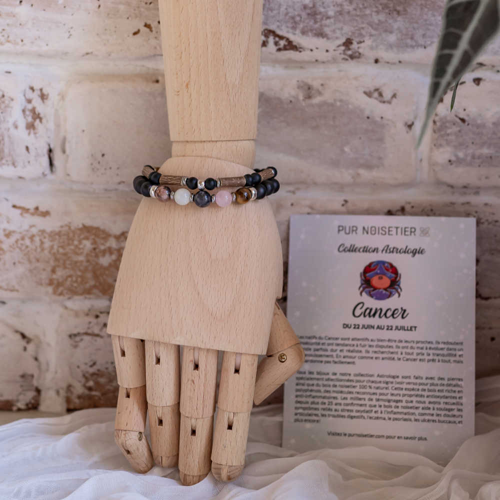 H04 | CANCER 8 mm Black Bracelet Duo