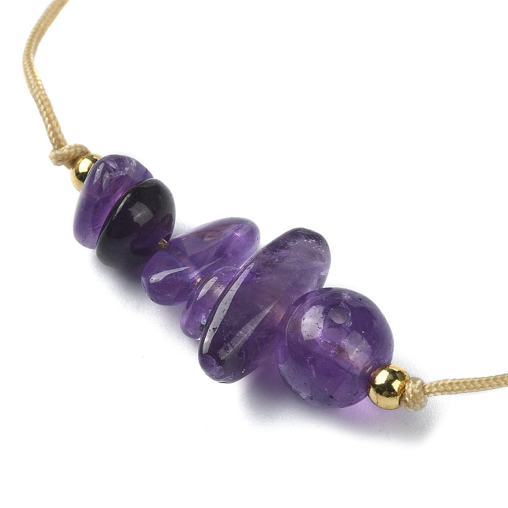 *LAST CHANCE* X25 | Amethyst Chip Golden Bracelets