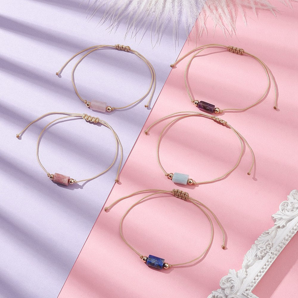 XX19 | Bracelet tressé à glissière avec pierre naturelle