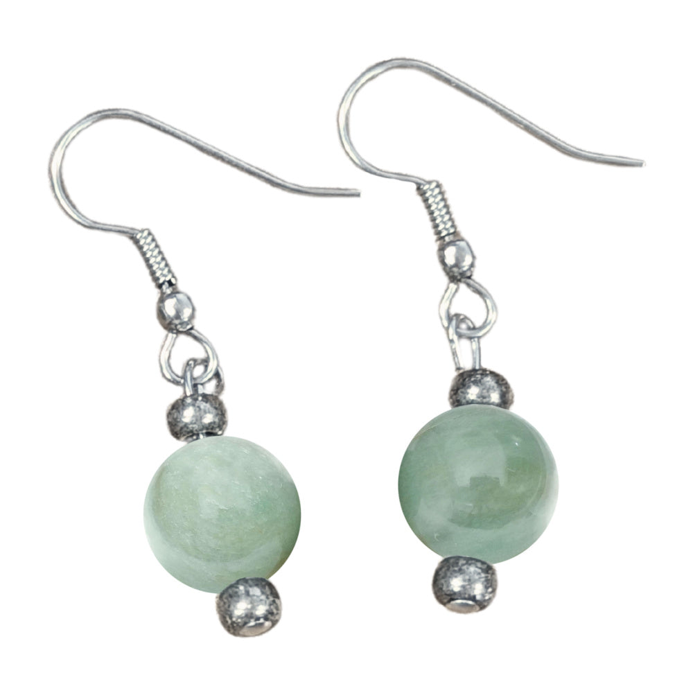 R08 | Silver Dangle Earrings With Natural Aventurine