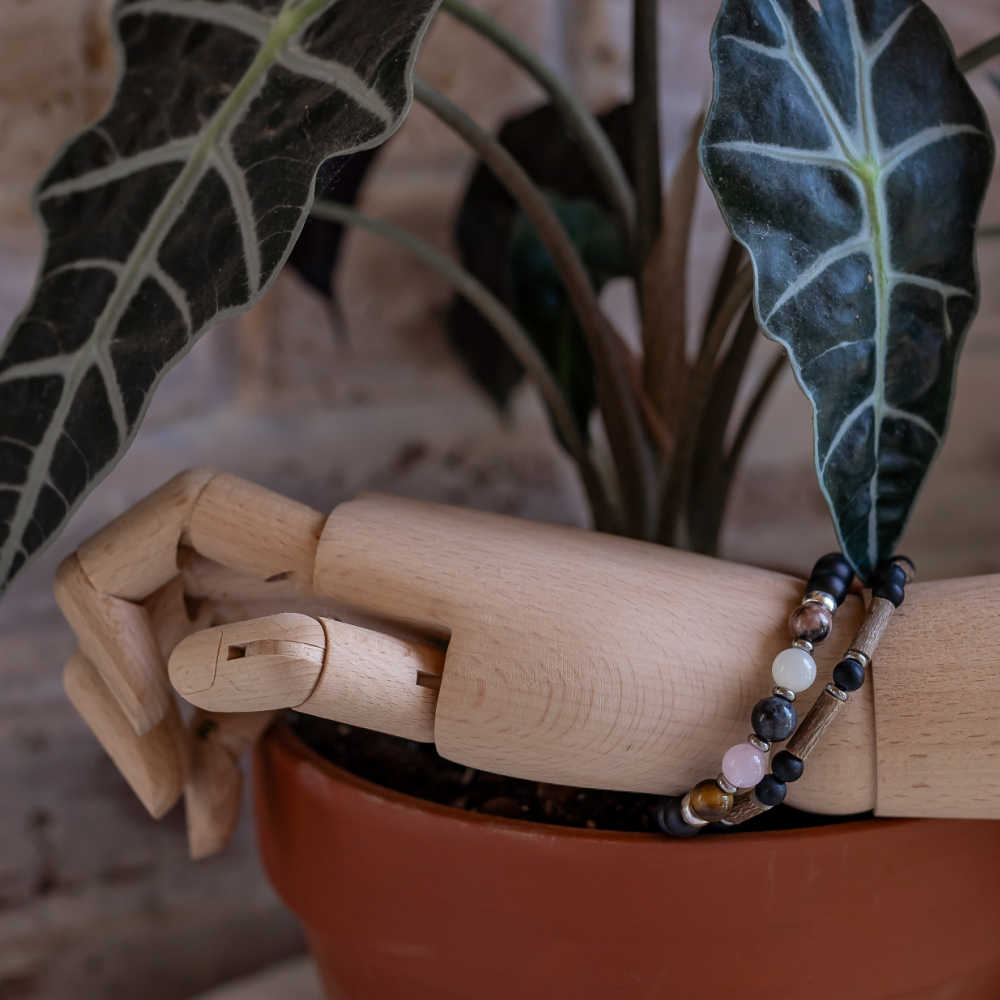 H04 | CANCER 8 mm Black Bracelet Duo