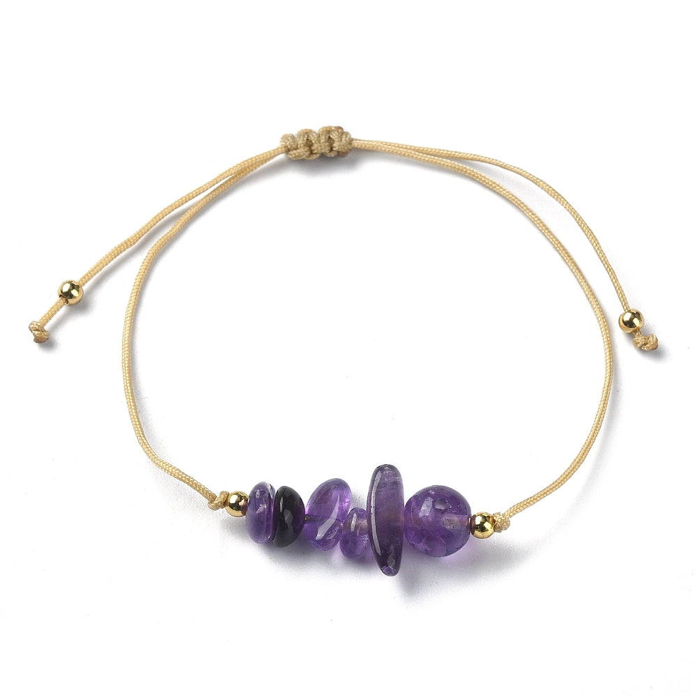 *LAST CHANCE* X25 | Amethyst Chip Golden Bracelets