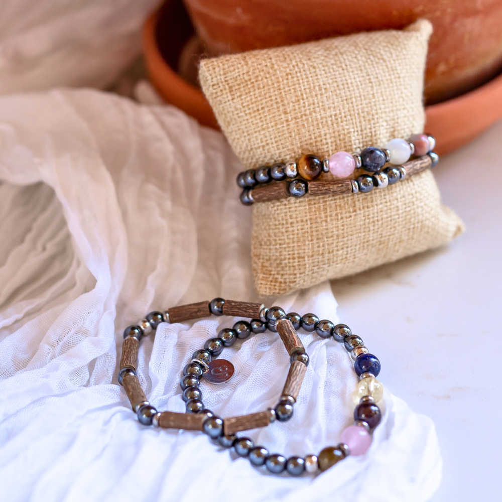 H05 | Duo de bracelets LION 6 mm hématite