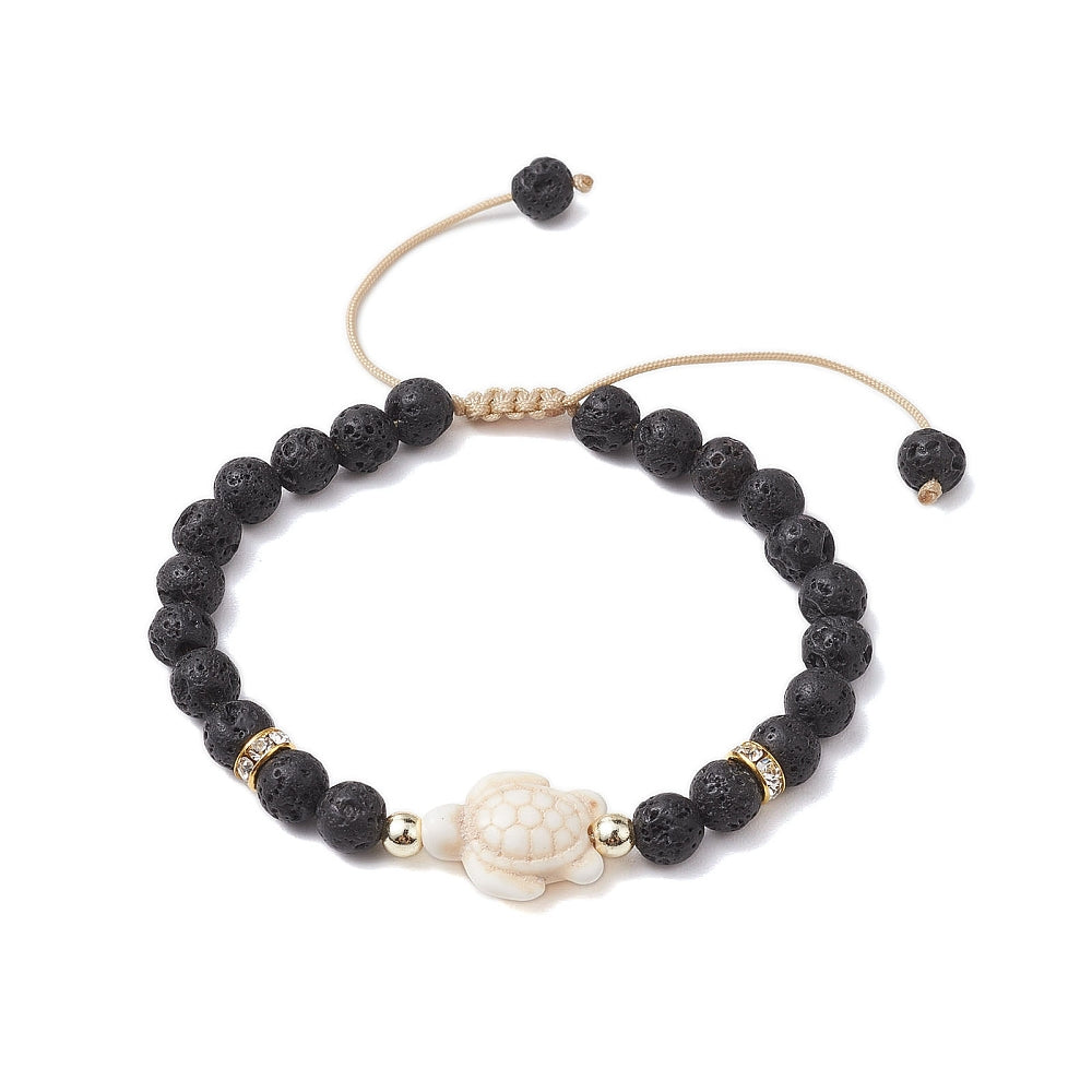 X13 | Bracelets diffuseurs avec tortue de mer howlite et or