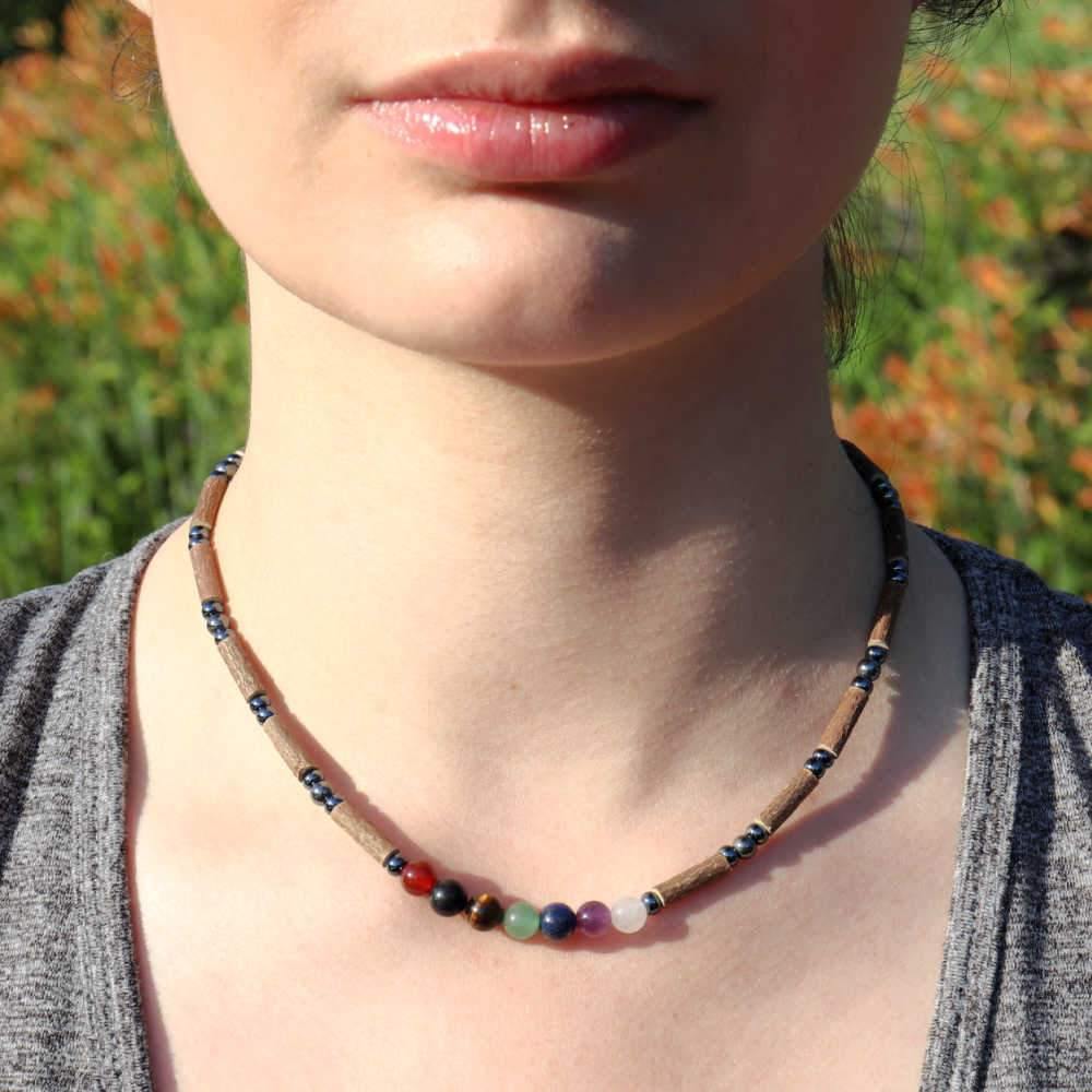 A51 | Hazel wood, chakra stones & hematite