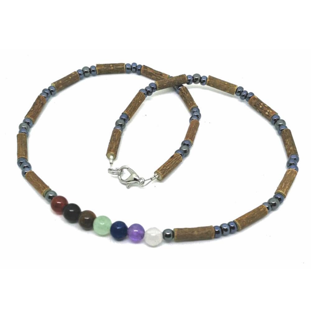 M51 | Hazel wood, chakra stones & hematite set