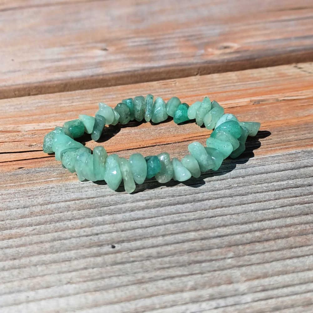 S82 | Green Aventurine Natural Chip Stone Bracelet - Pur Noisetier | Pure Hazelwood