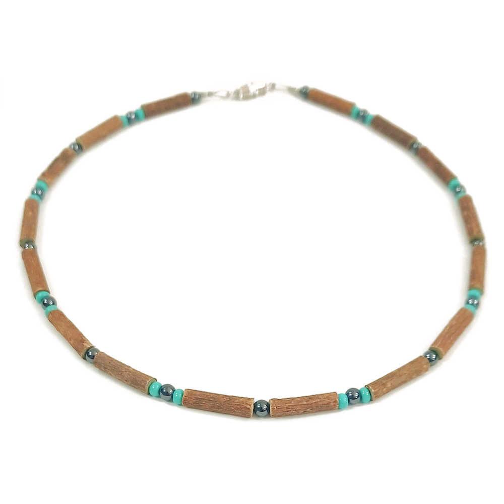 B14 | Hazel wood, turquoise & hematite - Pur Noisetier | Pure Hazelwood