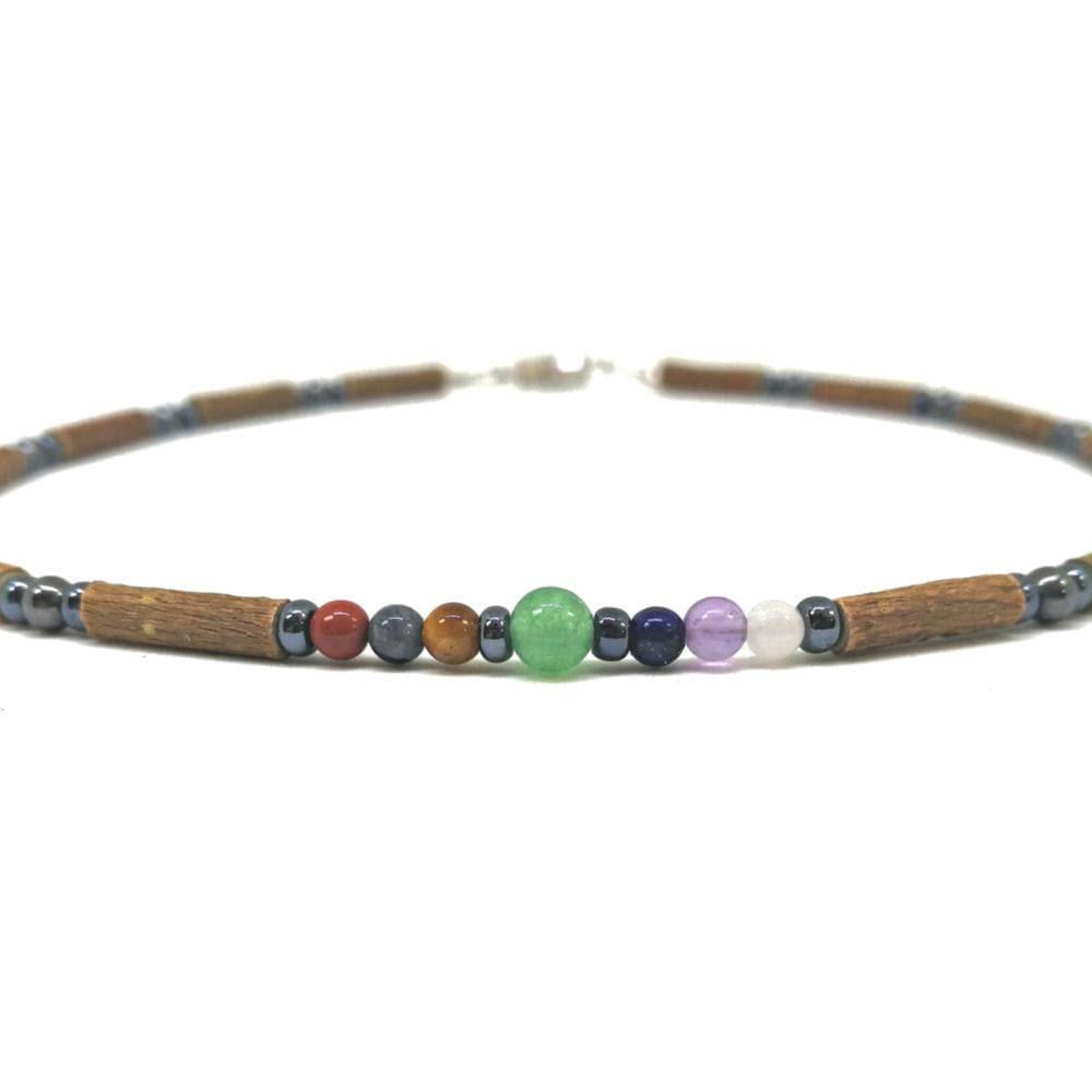 B31 | Hazel wood, chakra stones & hematite