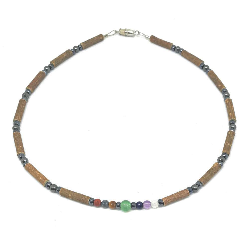B31 | Hazel wood, chakra stones & hematite
