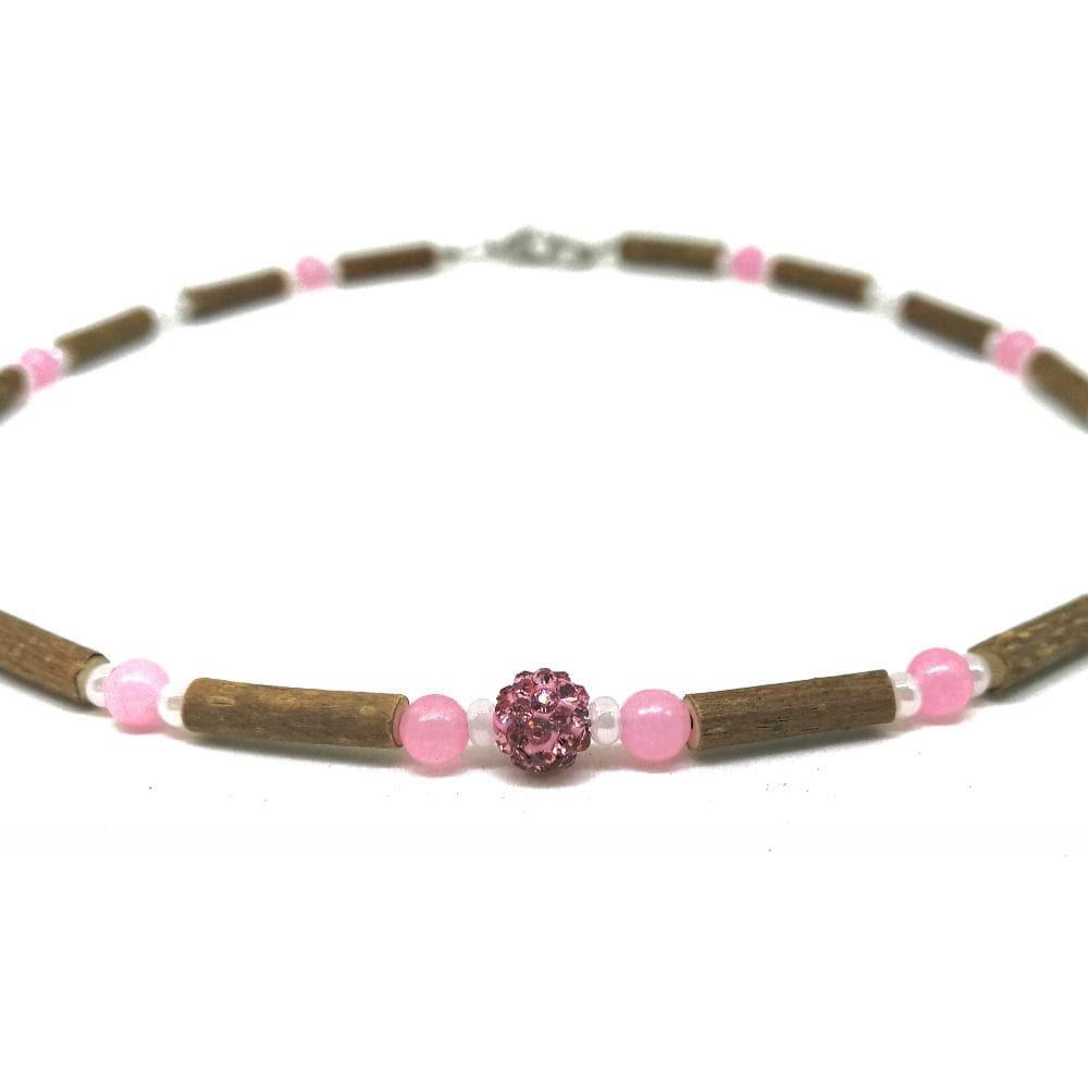 E01 | Hazel wood, rose quartz & shamballa