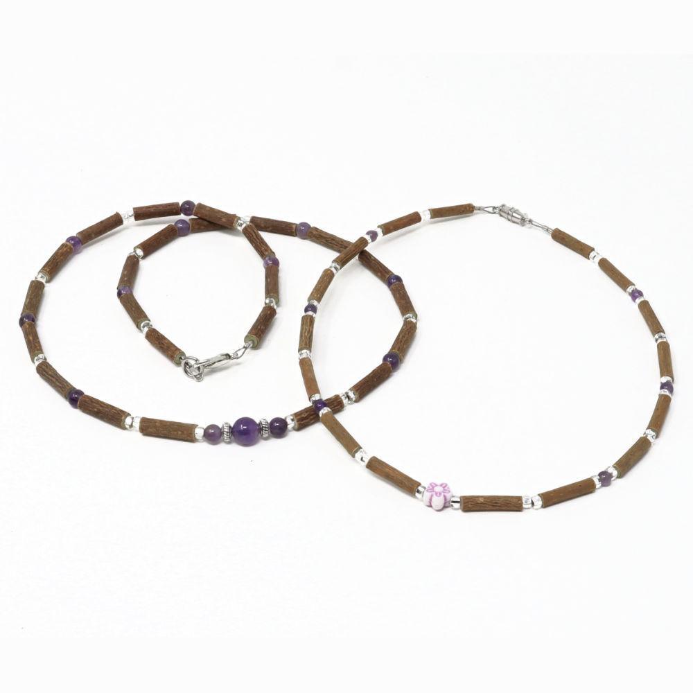 M17 | Hazel wood & amethyst set