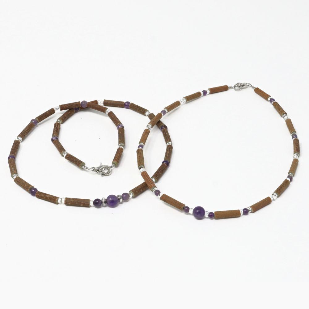 M17 | Hazel wood & amethyst set