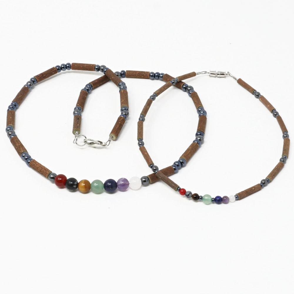 M51 | Hazel wood, chakra stones & hematite set