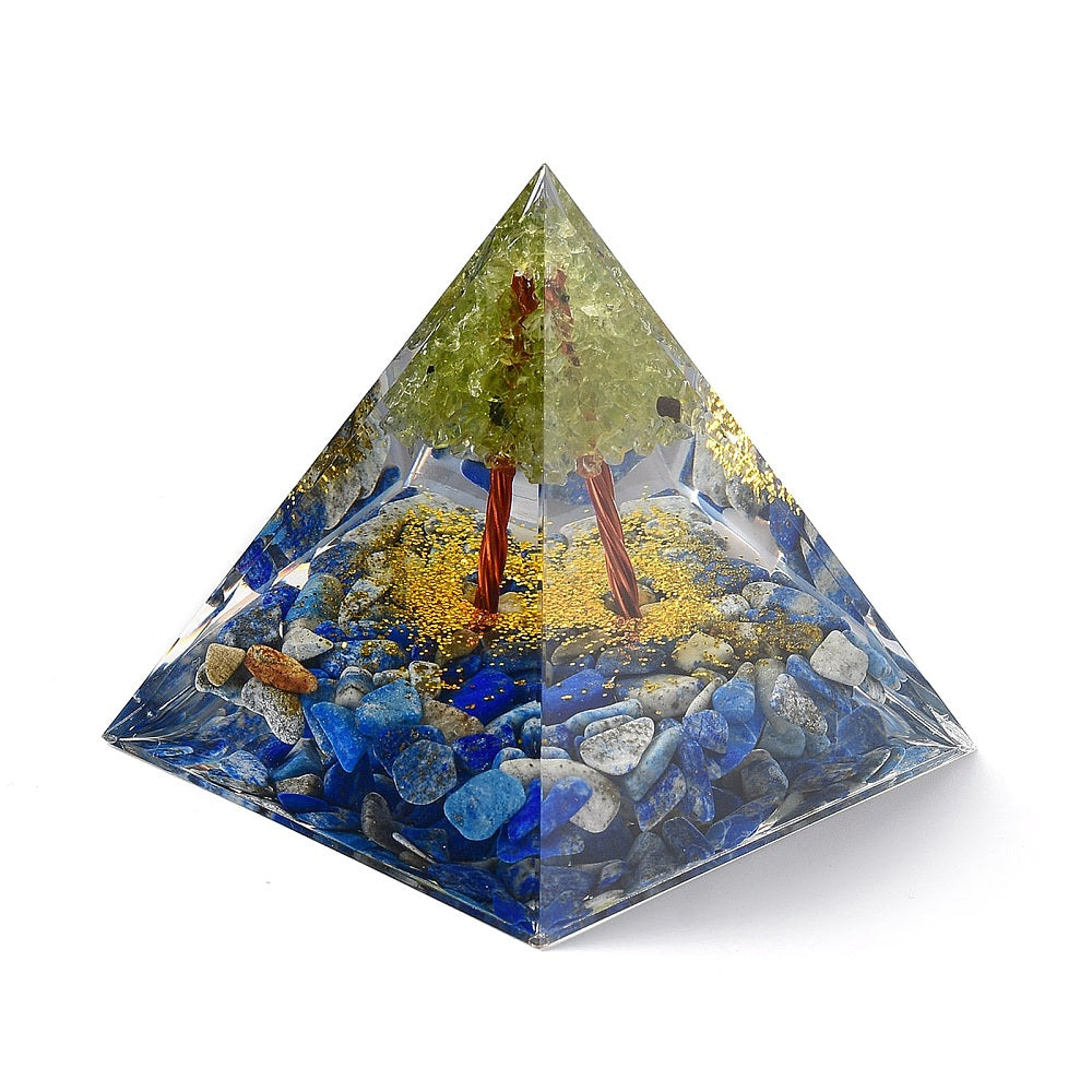 P08-A | Lapis Lazuli & Peridot Orgonite Pyramid