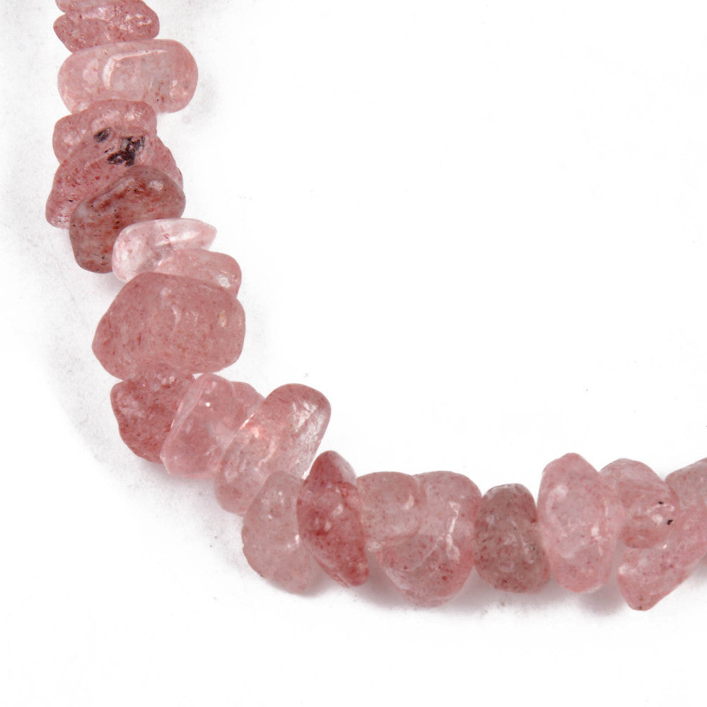 S88 | Strawberry Quartz Natural Chip Stone Bracelet