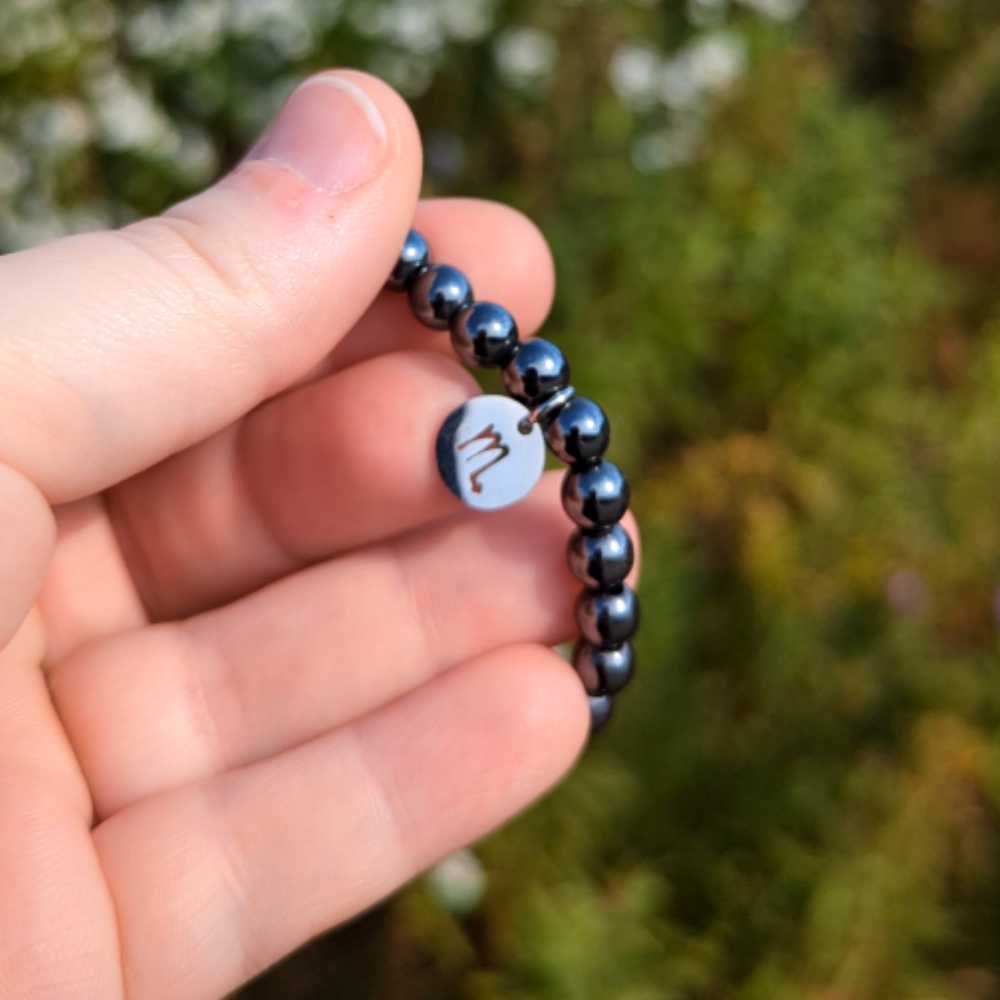 H08 | SCORPIO 6 mm Hematite Bracelet Duo