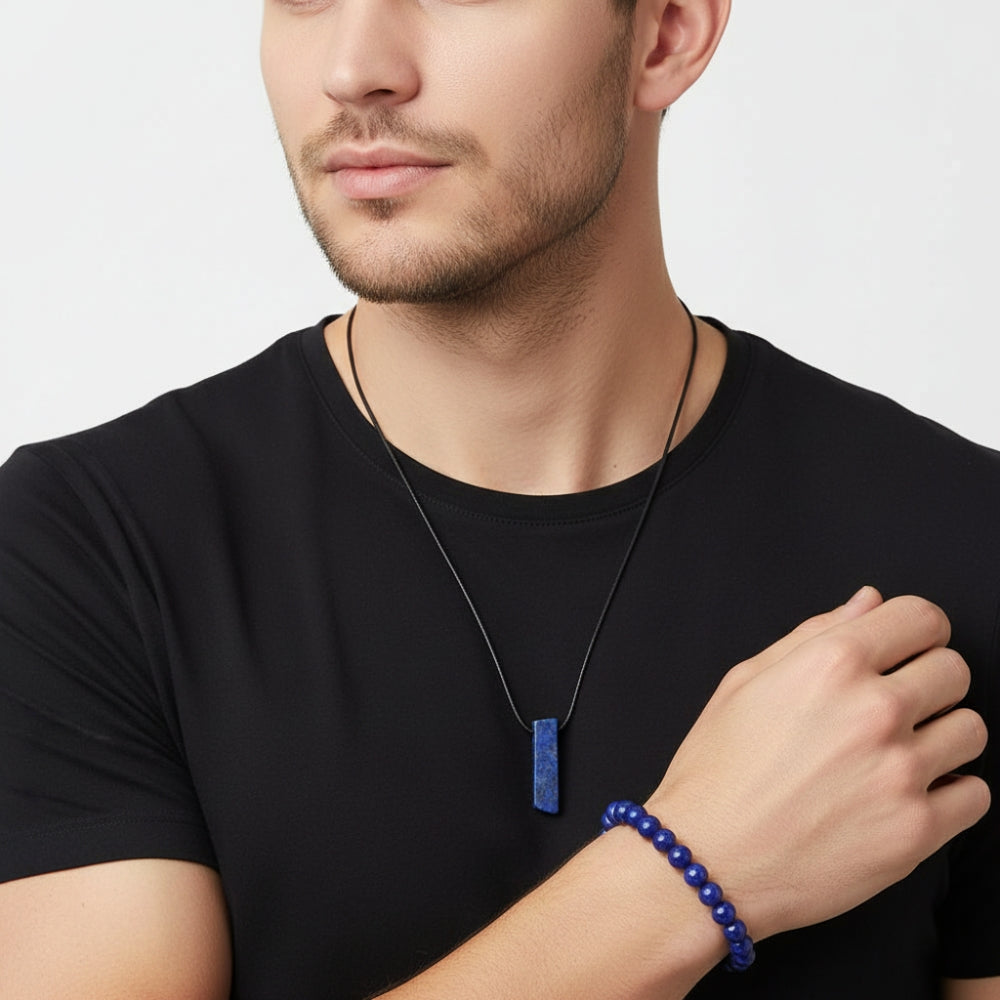 MS01 | Men’s Stretch Bracelet and Pendant Necklace Set