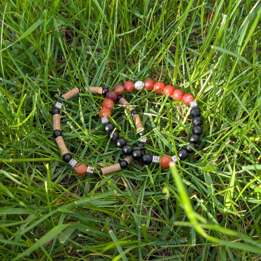*FATHER'S DAY* | Red Agate Bracelet Set