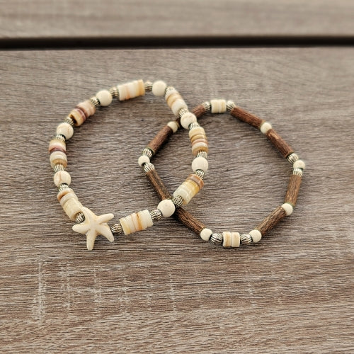 X37 | Howlite Starfish Silver Bracelets