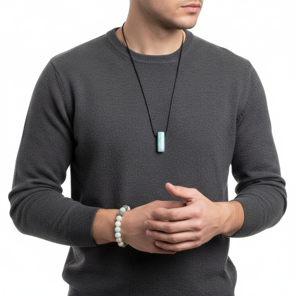 MS01 | Men’s Stretch Bracelet and Pendant Necklace Set