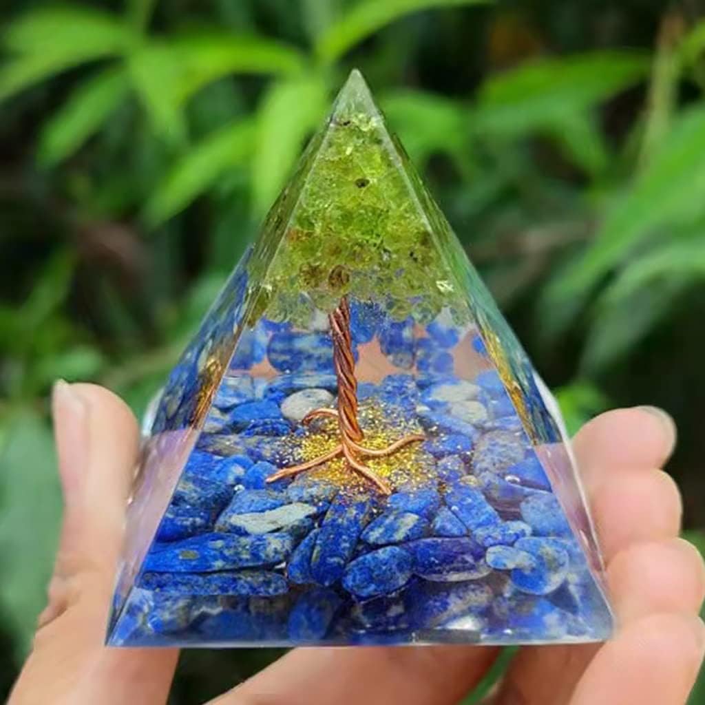 P08-A | Lapis Lazuli & Peridot Orgonite Pyramid