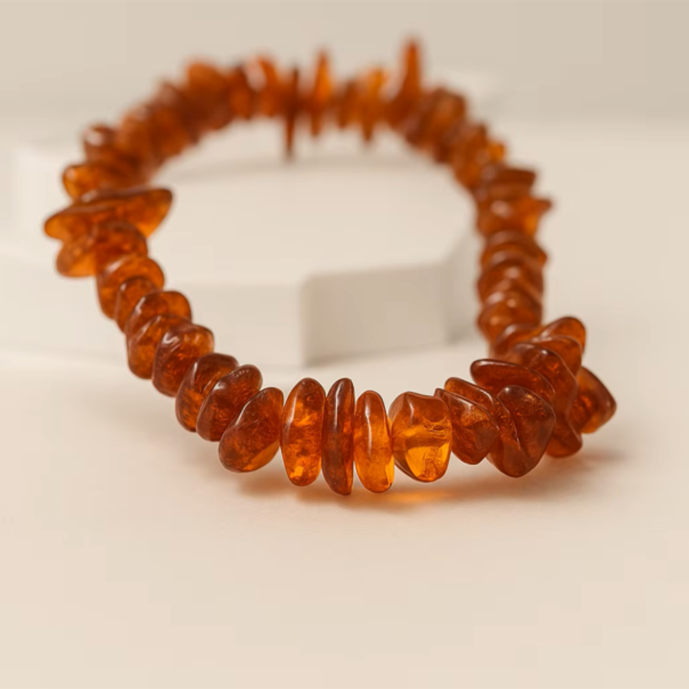 S93 | Amber Natural Chip Stone Bracelet