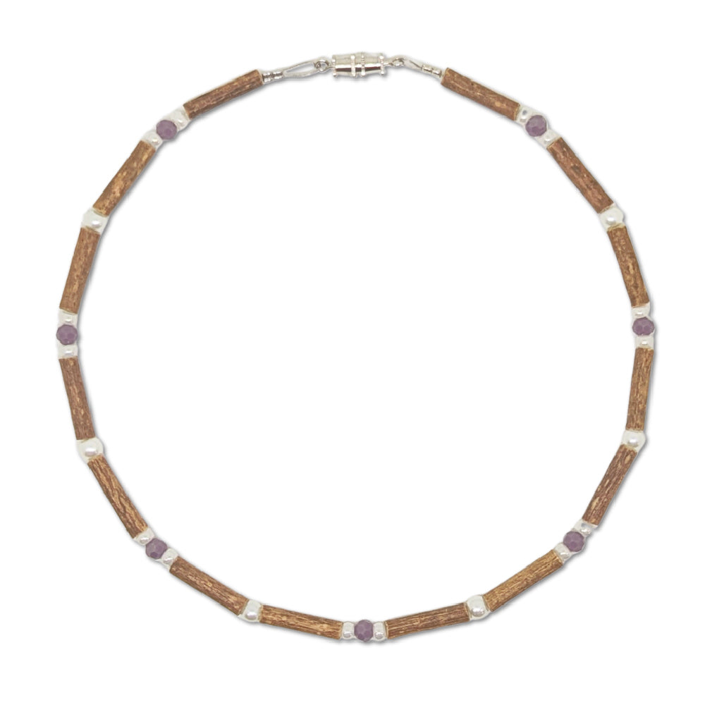 B03 | Hazel Wood & Amethyst Baby & Toddler Necklace (0-4 Years)