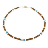 B06 | Bois de noisetier et shamballa turquoise