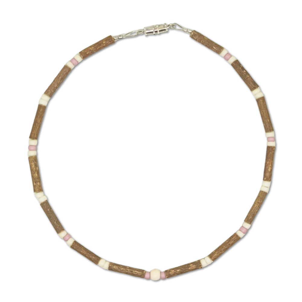 B07 | Hazel Wood, Pink & Cream Baby & Toddler Necklace (0-4 Years)