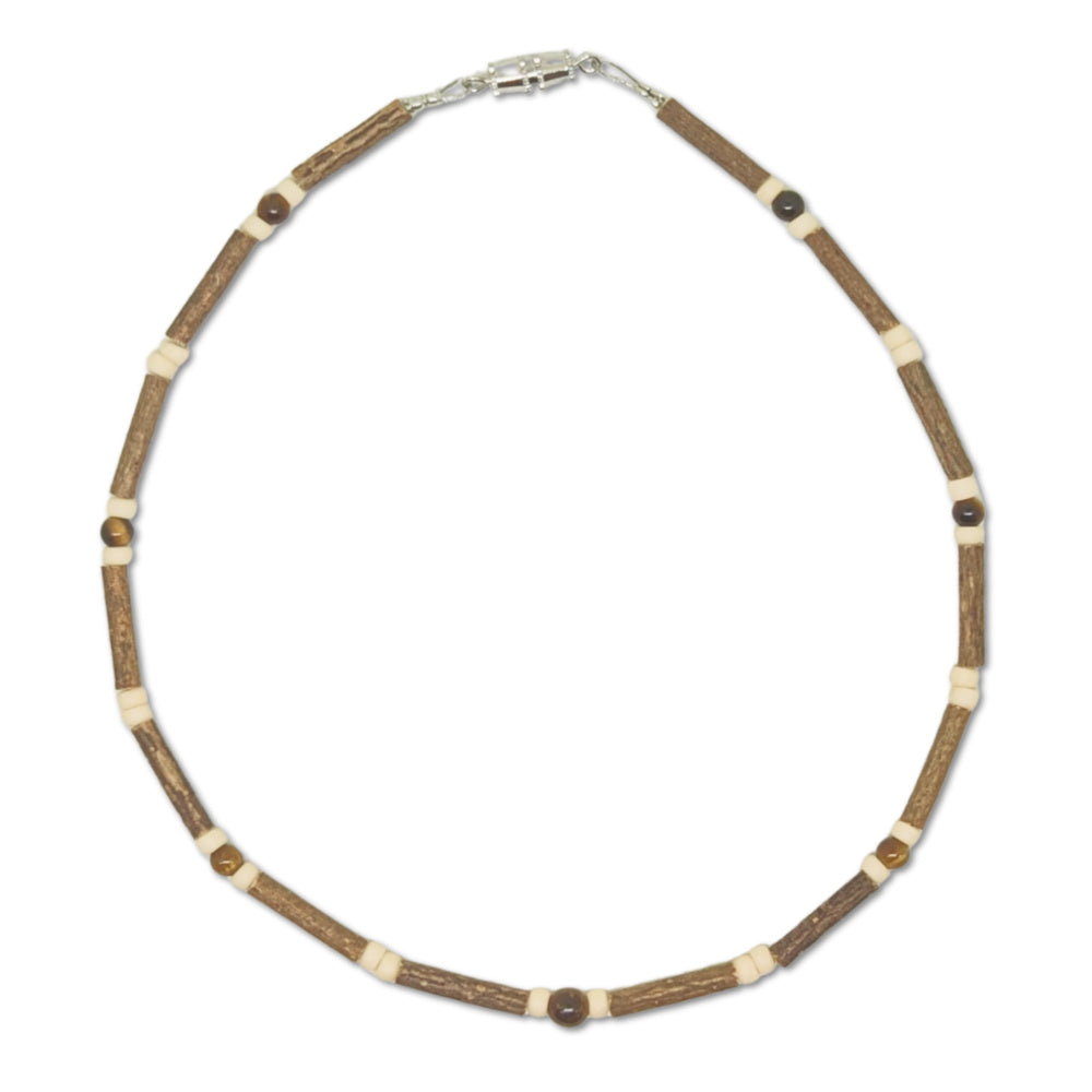 B08 | Hazel Wood & Tiger Eye Baby & Toddler Necklace (0-4 Years)