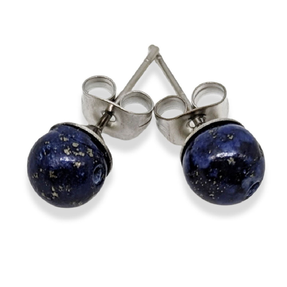 Natural Lapis-Lazuli Stud Earrings