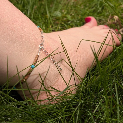 C35 | Bracelet de cheville tortue turquoise
