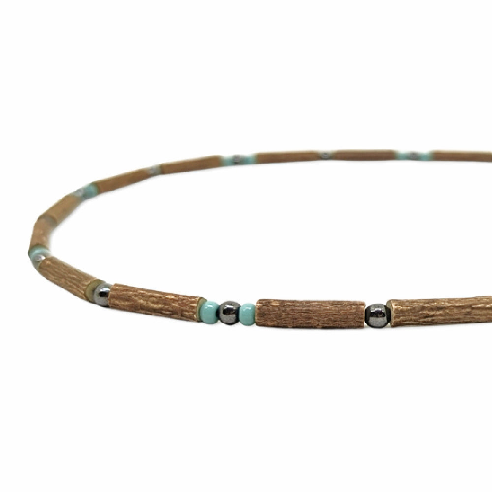 E06 | Hazel Wood, Turquoise & Hematite Kid Necklace (4-10 Years)